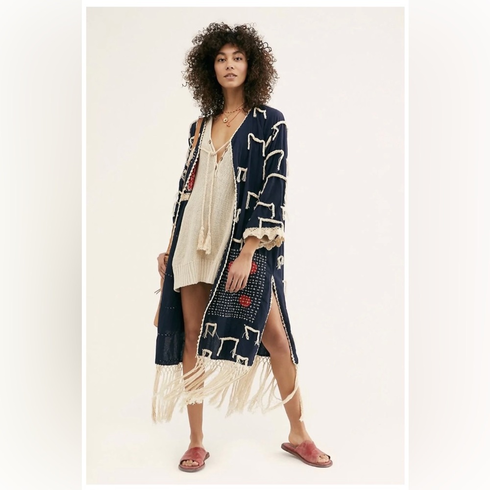 NWT MOMO New York x Free People Amelia Crochet Fringe Kimono, *Sold Out*